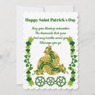 Elegant Saint patrick's day Grönt Shamrocks Celtic Julkort
