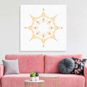 Elegant Sakral Mandala-konst   Boho andlig  Canvastryck