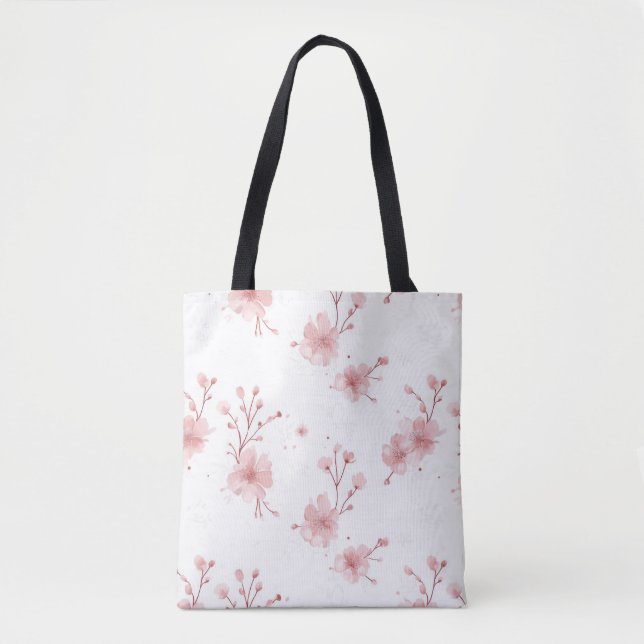 Elegant Sakura Blommar Tote Bag - Blommigt för mju Tygkasse (Framsida)