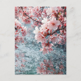 Elegant Sakura Bröllopsinbjudan över Vatten - Ser Vykort