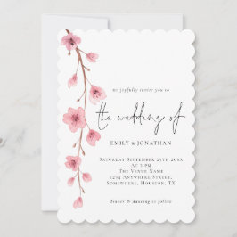 Elegant Sakura Cherry Blommar Bröllop Inbjudningar