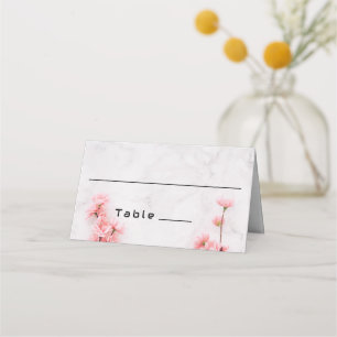 Elegant Sakura Cherry Blommar rosa marble bröllop Placeringskort