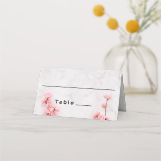 Elegant Sakura Cherry Blommar rosa marble bröllop Placeringskort