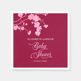 Elegant Sakura Cherry Blommars Baby Shower Pappersservett