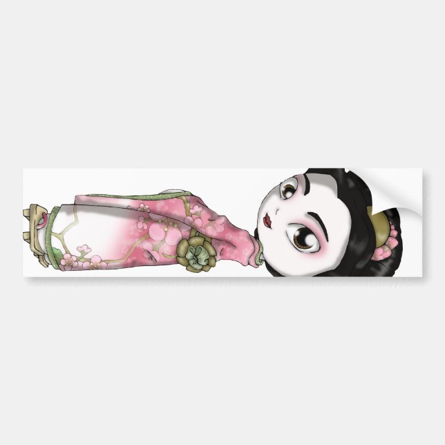 Elegant Sakura Geisha Bildekal (Framsidan)