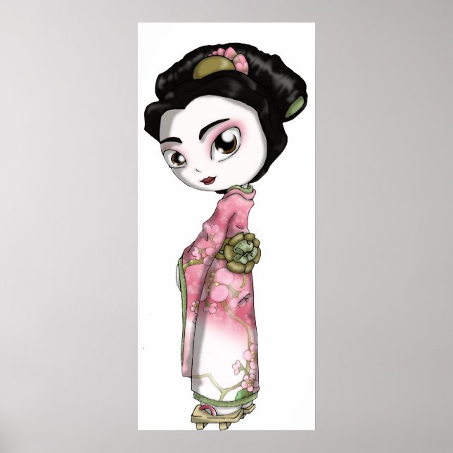 Elegant Sakura Geisha Poster (Framsidan)