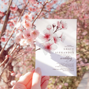Elegant Sakura Gren moderna inbjudan