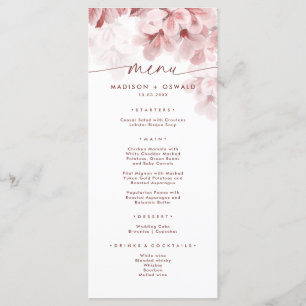 Elegant Sakura Gren moderna Vår bröllop Meny