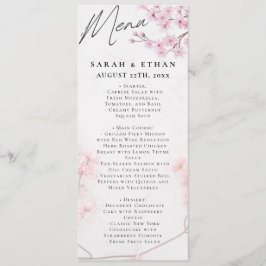 Elegant Sakura Rosa blommigt Cherry Blommar Bröllo Meny