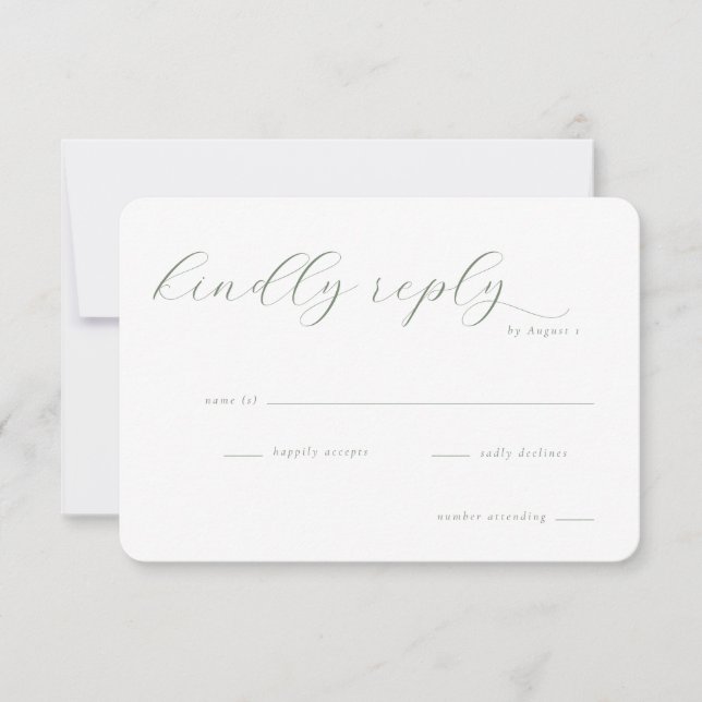 Elegant Sälg Minimalistisk Inbjudan (Framsida)