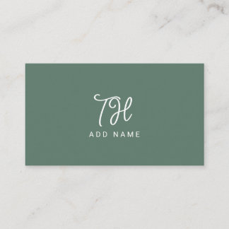 Elegant Sälggrön Script Evenemangsplanerare Visitkort