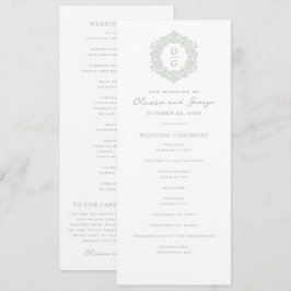 Elegant Sålgrön Bröllopssläkt Program