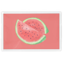 Elegant Salmon Watermelon Acrylic Tray