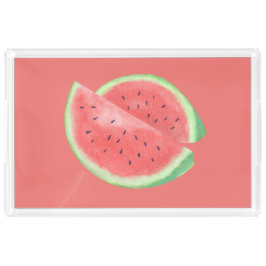 Elegant Salmon Watermelon Acrylic Tray Bricka