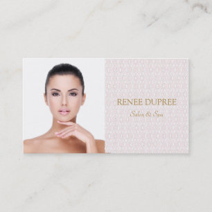 Elegant Salon and Spa Rosa Lattice Photo Card Visitkort