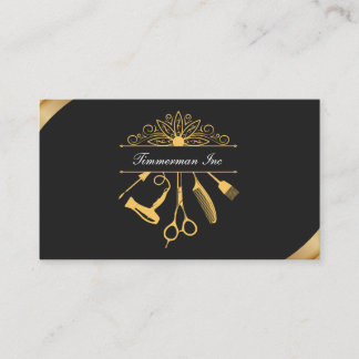 Elegant Salon Branding Guld Hair Stylist  Luxury Visitkort