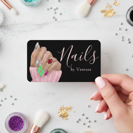 Elegant Salon Branding Premium Nail Artist Visitkort