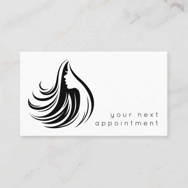 Elegant Salon Hair Stylist Logotyp Möte Visitkort (Framsida)