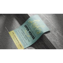 Elegant Salon Open House Flyer Guld och Blue Damas