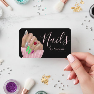 Elegant Salong Varumärke Premium Nagelkonstnär Visitkort