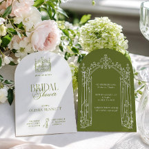 Elegant Salongsgrön Trädgårds Bröllopsdusch