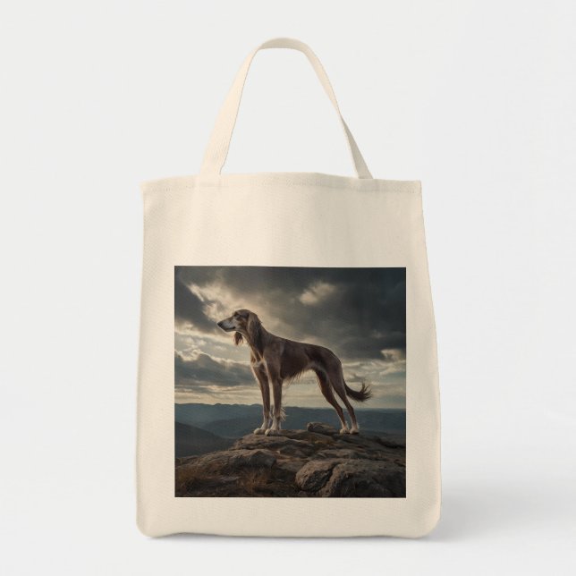 Elegant Saluki Livsmedel Tote Tygkasse (Framsidan)