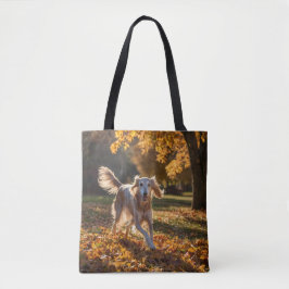 Elegant Saluki Shoulder Tote Tygkasse