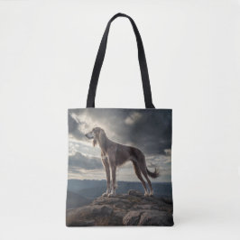 Elegant Saluki Shoulder Tote Tygkasse