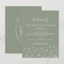 Elegant Salvia Grön Minimalist Boho Blommig Bröllo