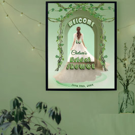 Elegant Salvia Grönska Bröllopsfest Välkomstskylt Poster