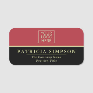 Elegant Samba Red and Black: Vibrant Professionell Namnbricka