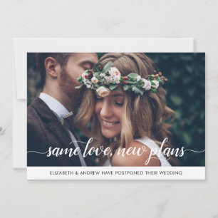 Elegant Samma Kärlek Nya Planer Datumändring Foto Meddelande