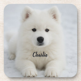 Elegant Samoyed Personlig Beverage Coaster Set Underlägg