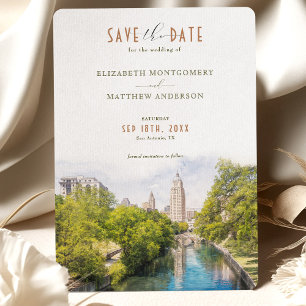 Elegant San Antonio, Texas Spara-the-Date Inbjudningar