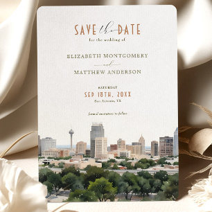 Elegant San Antonio, Texas Spara-the-Date Inbjudningar