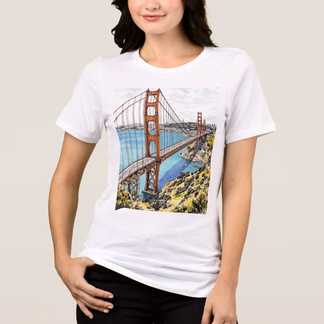Elegant San Francisco City Sketch Women's Tee (Framsida)