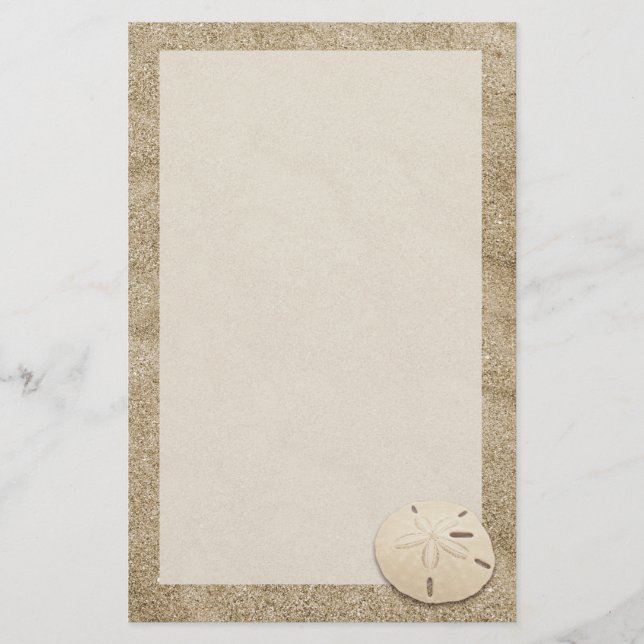 Elegant Sand Dollar Stationary 4 Brevpapper (Framsida)
