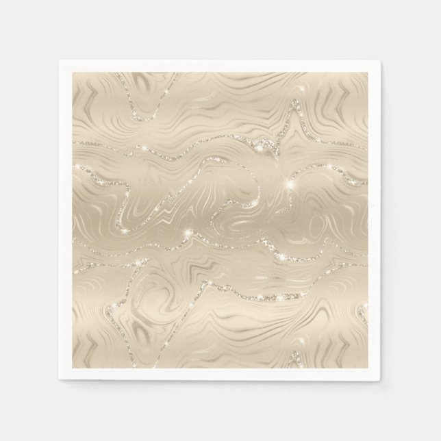 Elegant Sandy Guld Faux Foil Pappersservett (Framsidan)