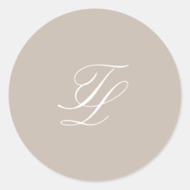 Elegant Sandy Neutral Traditionell Bröllop Runt Klistermärke