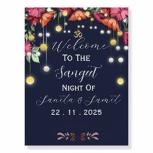 Elegant Sangeet Natt Välkomstskylt