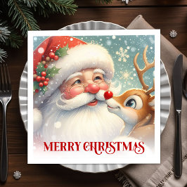 Elegant Santa and Rudolph Christmas Dinner Party   Pappersservett