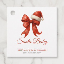 Elegant Santa Baby Shower Red Bow-jul Gåvor Etiketter