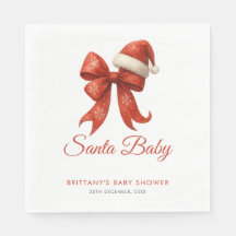 Elegant Santa Baby Shower Red Bow-jul