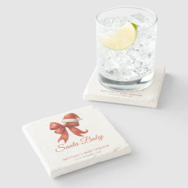 Elegant Santa Baby Shower Red Bow-jul Stenunderlägg