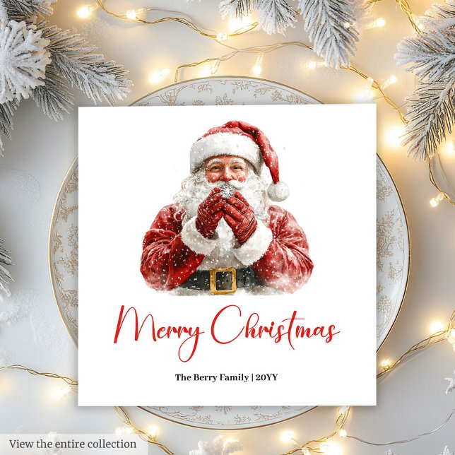 Elegant Santa Claus Classic Festive Holiday Napkin Pappersservett (Elegant Santa Claus Classic Festive Holiday Napkin)