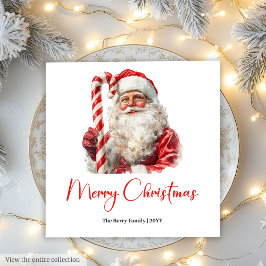 Elegant Santa Claus Minimalist Cozy Christmas Chic Pappersservett
