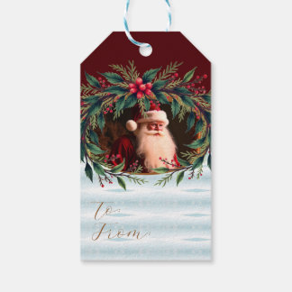 Elegant Santa Clause Gift Tag Presentetikett