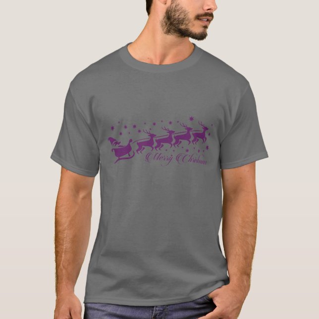 Elegant Santa Sleigh T Shirt (Framsida)