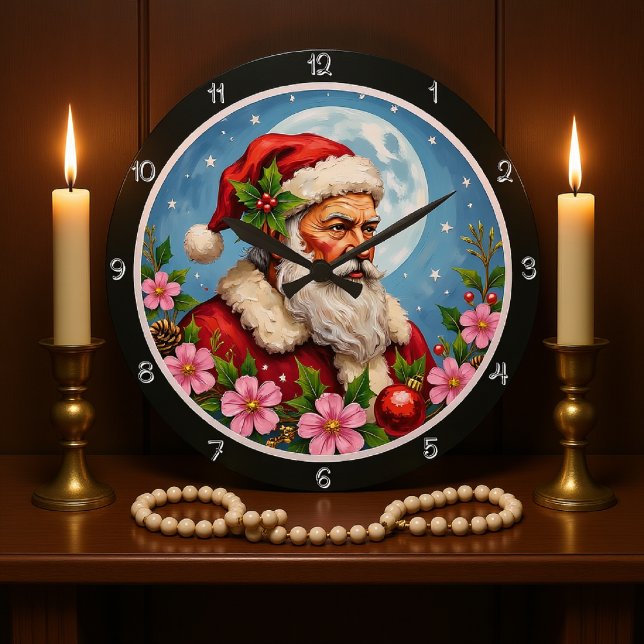 Elegant Santa WAN med full måne Stor Klocka (Skapare uppladdad)