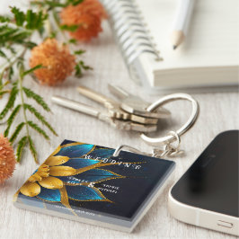 Elegant Sapphire och Guld Blommigt Bröllop